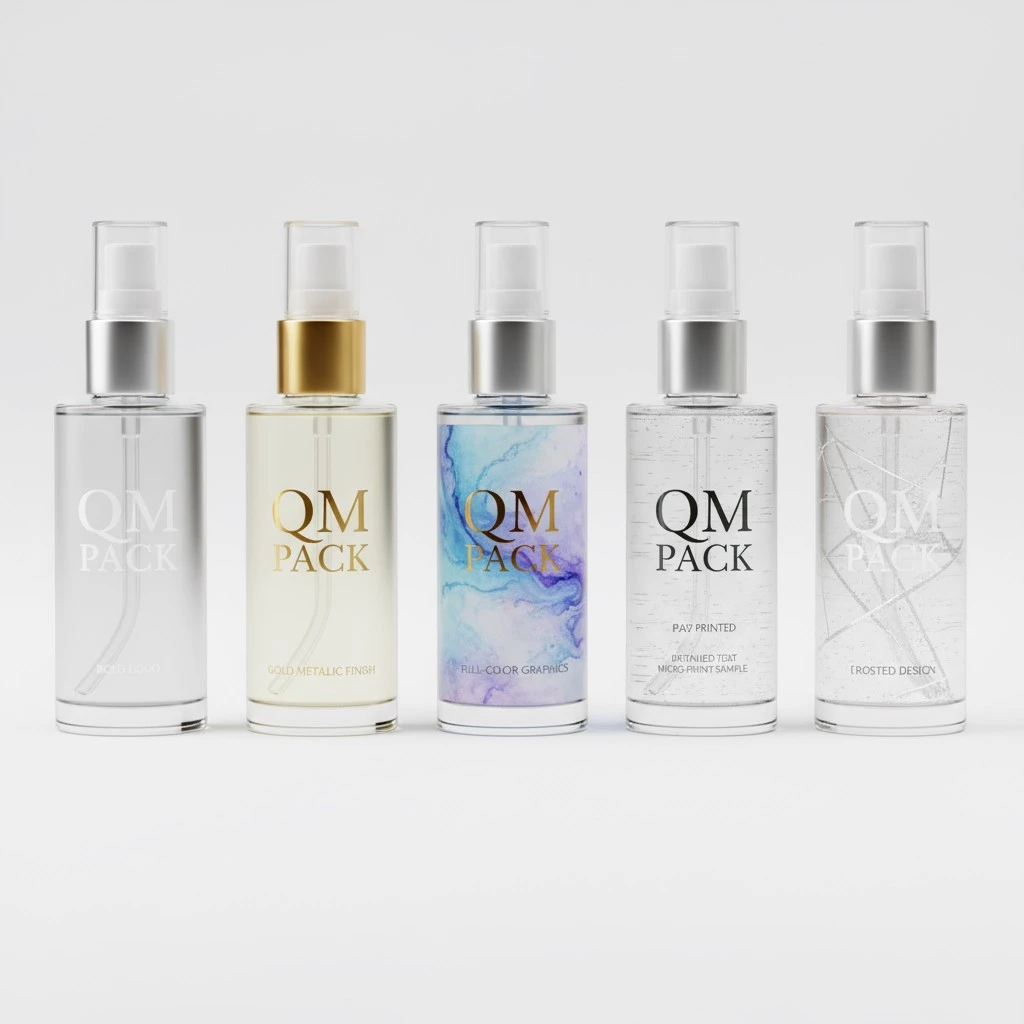 various glass bottle printing methods showcase from screen printing to hot stamping